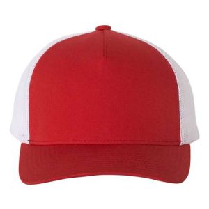 Five-Panel Retro Trucker Cap - Red/ White