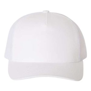 Five-Panel Retro Trucker Cap - White