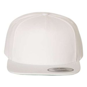 Premium Five-Panel Snapback Cap - White