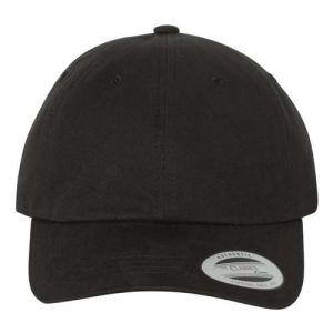 Peached Cotton Twill Dad Hat - Black