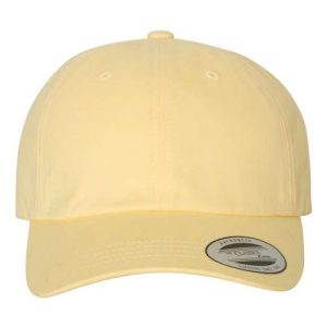 Peached Cotton Twill Dad Hat - Yellow
