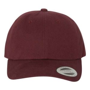 Peached Cotton Twill Dad Hat - Maroon