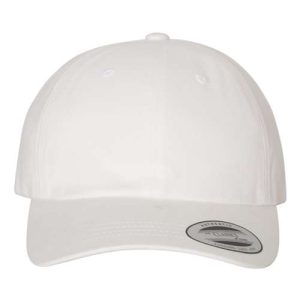 Peached Cotton Twill Dad Hat - White