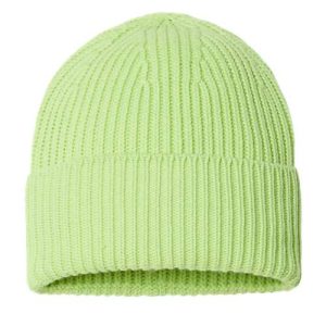 Sustainable Chunky Rib Cuffed Beanie - Acid Green
