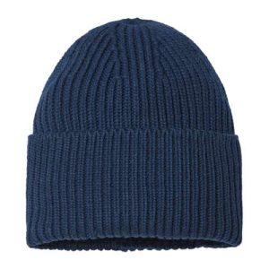 Sustainable Chunky Rib Cuffed Beanie - Navy