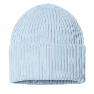 Sustainable Chunky Rib Cuffed Beanie - Light Blue