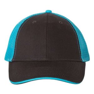 Sandwich Trucker Cap - Charcoal/ Neon Blue