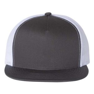 Five-Panel Classic Trucker Cap - Charcoal/ White