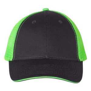 Sandwich Trucker Cap - Charcoal/ Neon Green