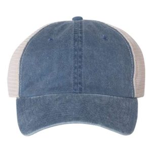 Pigment-Dyed Trucker Cap - Navy/ Stone