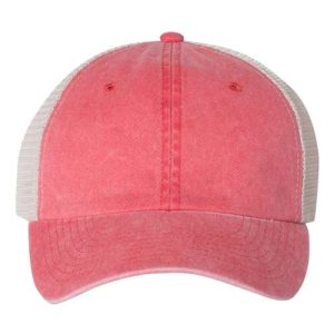 Pigment-Dyed Trucker Cap - Red/ Stone