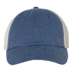 Pigment-Dyed Trucker Cap - Royal/ Stone