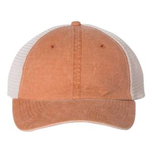 Pigment-Dyed Trucker Cap - Texas Orange/ Stone