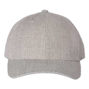 Premium Curved Bill Snapback Cap - Heather Grey