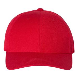 Premium Curved Bill Snapback Cap - Red