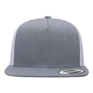 Five-Panel Classic Trucker Cap - Heather/ White