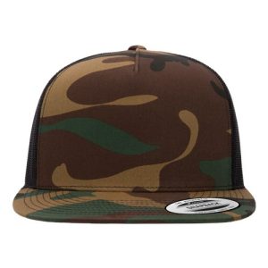 Five-Panel Classic Trucker Cap - Green Camo/ Black