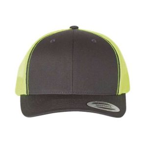 Retro Trucker Cap - Charcoal/ Neon Green