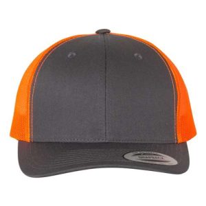 Retro Trucker Cap - Charcoal/ Neon Orange