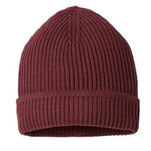 Sustainable Finish Edge Cuffed Beanie - Burgundy Melange