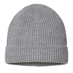 Sustainable Finish Edge Cuffed Beanie - Light Grey Melange
