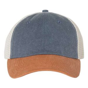 Pigment-Dyed Trucker Cap - Navy/ Texas/ Stone