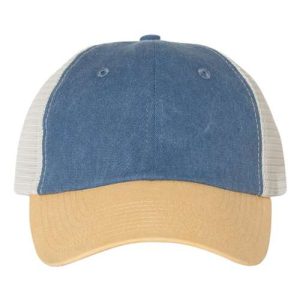 Pigment-Dyed Trucker Cap - Royal/ Mustard/ Stone