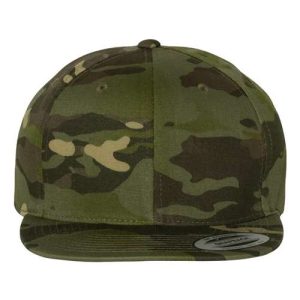 Premium Flat Bill Snapback Cap - Multicam Tropic