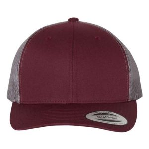 Retro Trucker Cap - Maroon/ Grey