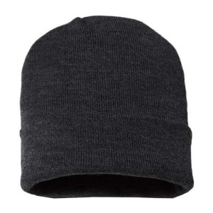 USA-Made 12" Cuffed Beanie - Dark Heather Grey