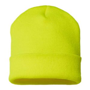 USA-Made 12" Cuffed Beanie - Neon Yellow