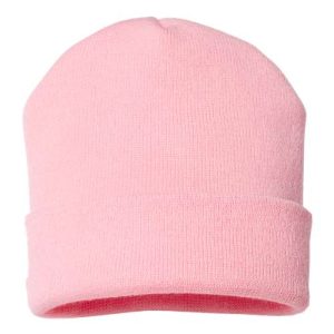 USA-Made 12" Cuffed Beanie - Pink