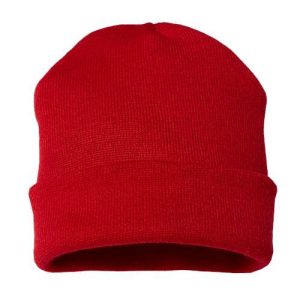 USA-Made 12" Cuffed Beanie - True Red