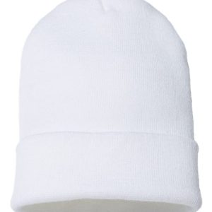 USA-Made 12" Cuffed Beanie - White
