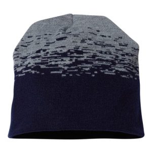 USA-Made Static Beanie - True Navy/ Heather Grey