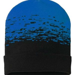 USA-Made Static Cuffed Beanie - Black/ True Royal