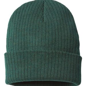 Sustainable Rib Cuffed Beanie - Bottle Green