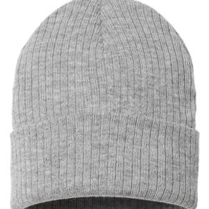 Sustainable Rib Cuffed Beanie - Light Grey Melange