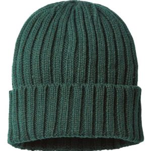 Sustainable Cable Knit Cuffed Beanie - Bottle Green