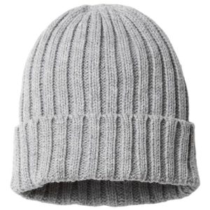 Sustainable Cable Knit Cuffed Beanie - Light Grey Melange