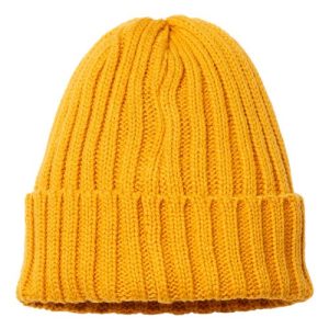 Sustainable Cable Knit Cuffed Beanie - Mustard Yellow