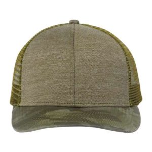 Pique Trucker Cap - Olive/ Camo