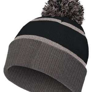 8 1/2" Reflective Knit Beanie - Black/ Carbon