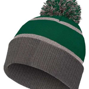 8 1/2" Reflective Knit Beanie - Forest/ Carbon
