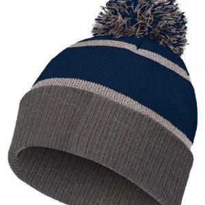 8 1/2" Reflective Knit Beanie - Navy/ Carbon