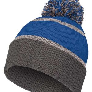 8 1/2" Reflective Knit Beanie - Royal/ Carbon