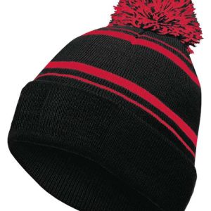 8 1/2" Homecoming Beanie - Black/ Scarlet
