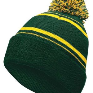 8 1/2" Homecoming Beanie - Forest/ Light Gold
