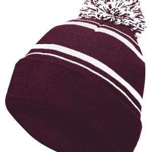 8 1/2" Homecoming Beanie - Maroon/ White