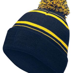 8 1/2" Homecoming Beanie - Navy/ Light Gold